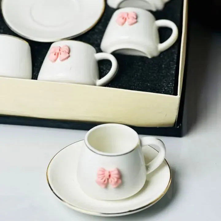 Pink Bow Coffee Set