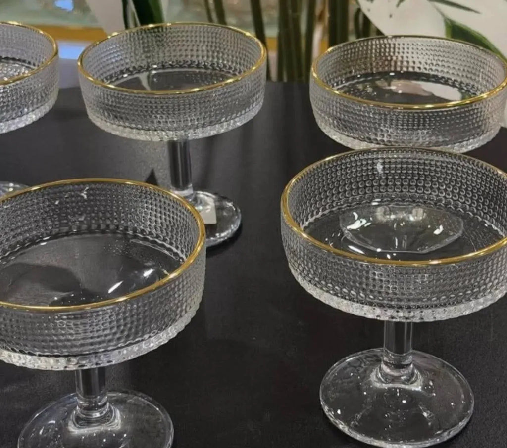 Gold Rim Coupe Cups