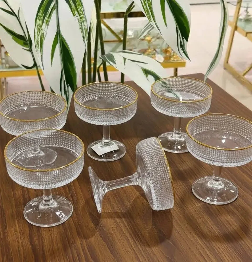 Gold Rim Coupe Cups