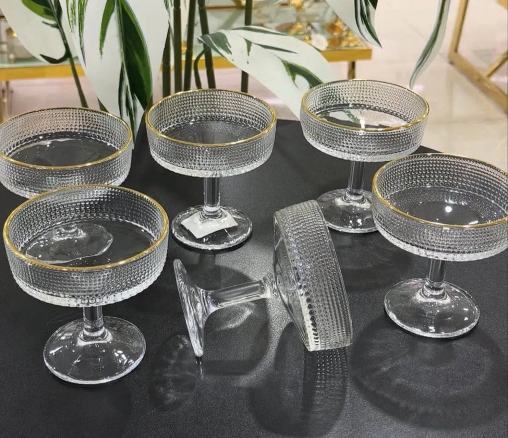 Gold Rim Coupe Cups