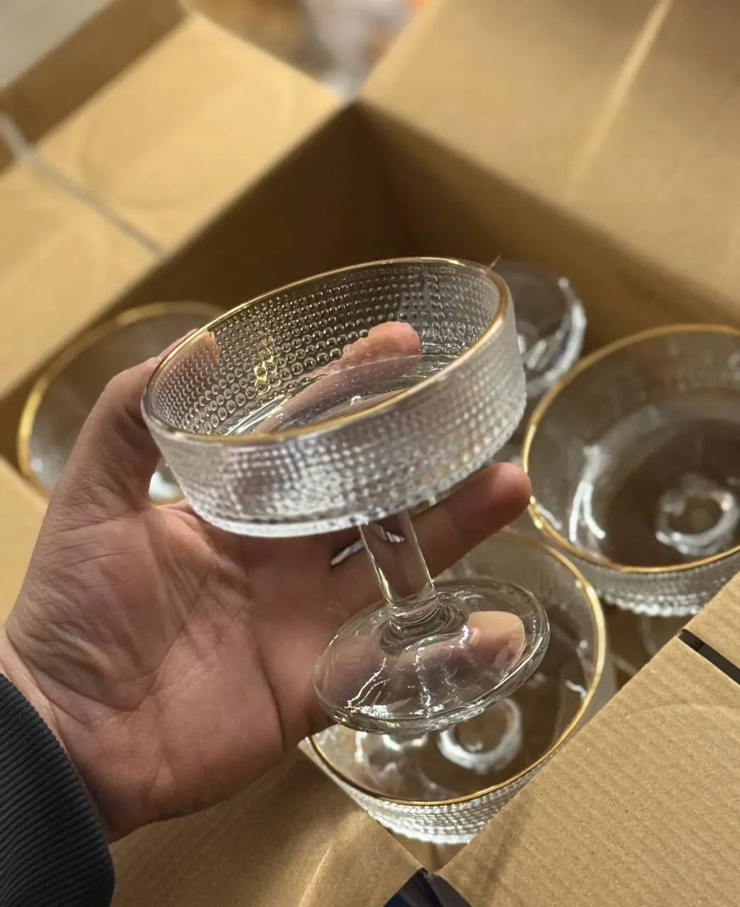 Gold Rim Coupe Cups