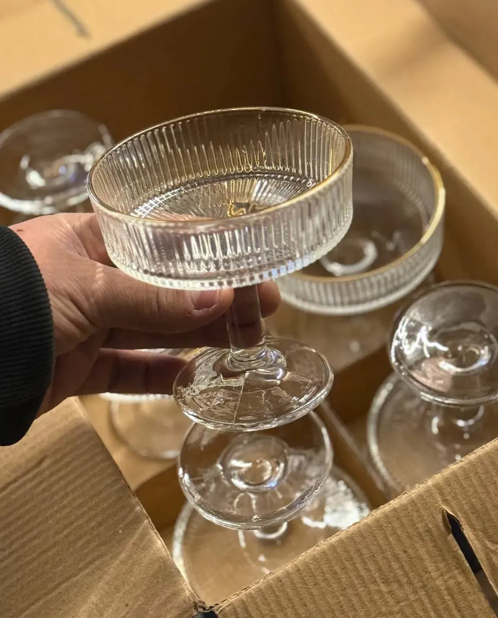 Gold Rim Coupe Cups