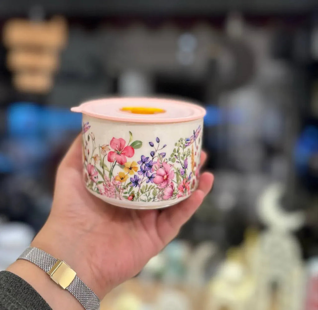 Floral Porcelain Containers
