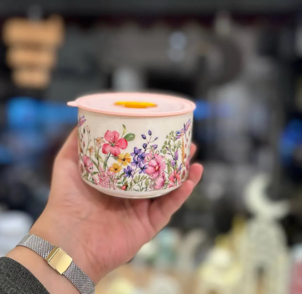 Floral Porcelain Containers