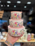 Floral Porcelain Containers