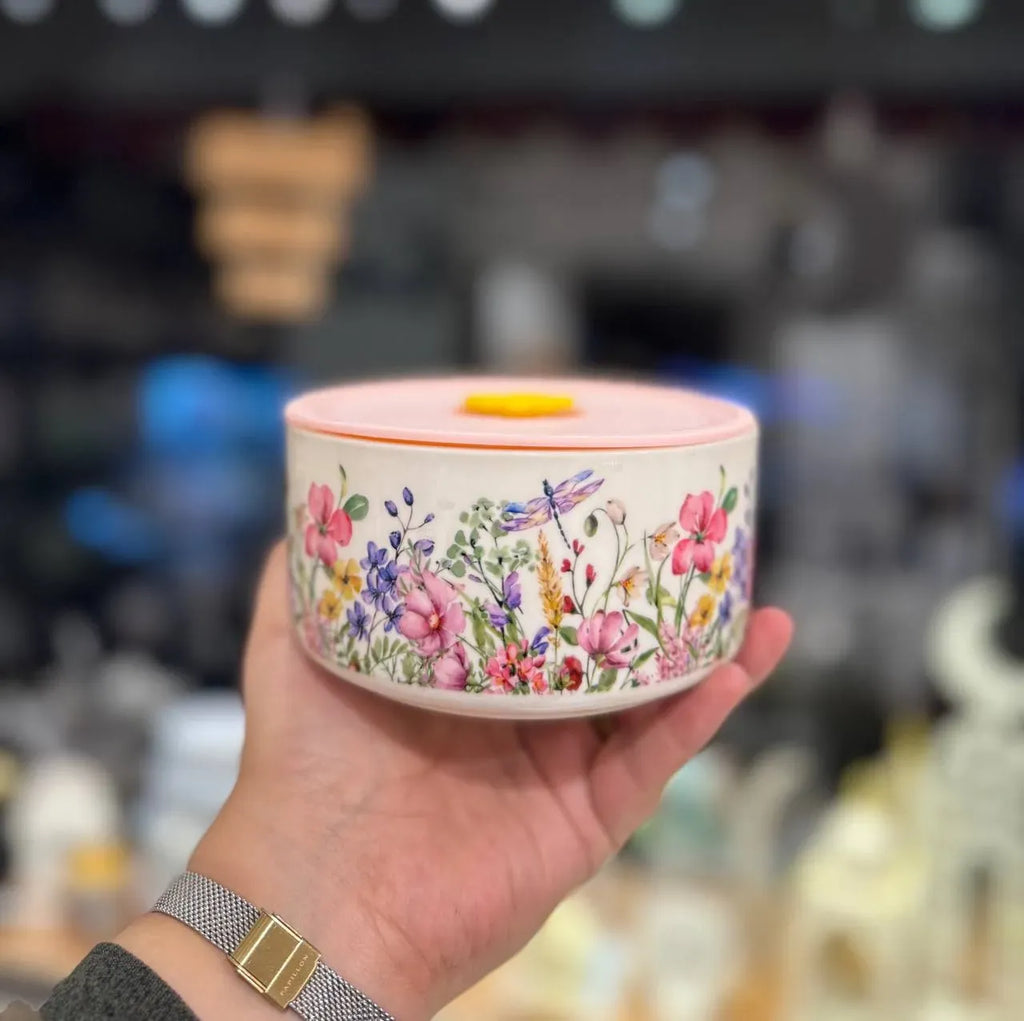 Floral Porcelain Containers