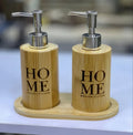 Bamboo Soap Dispenser Set