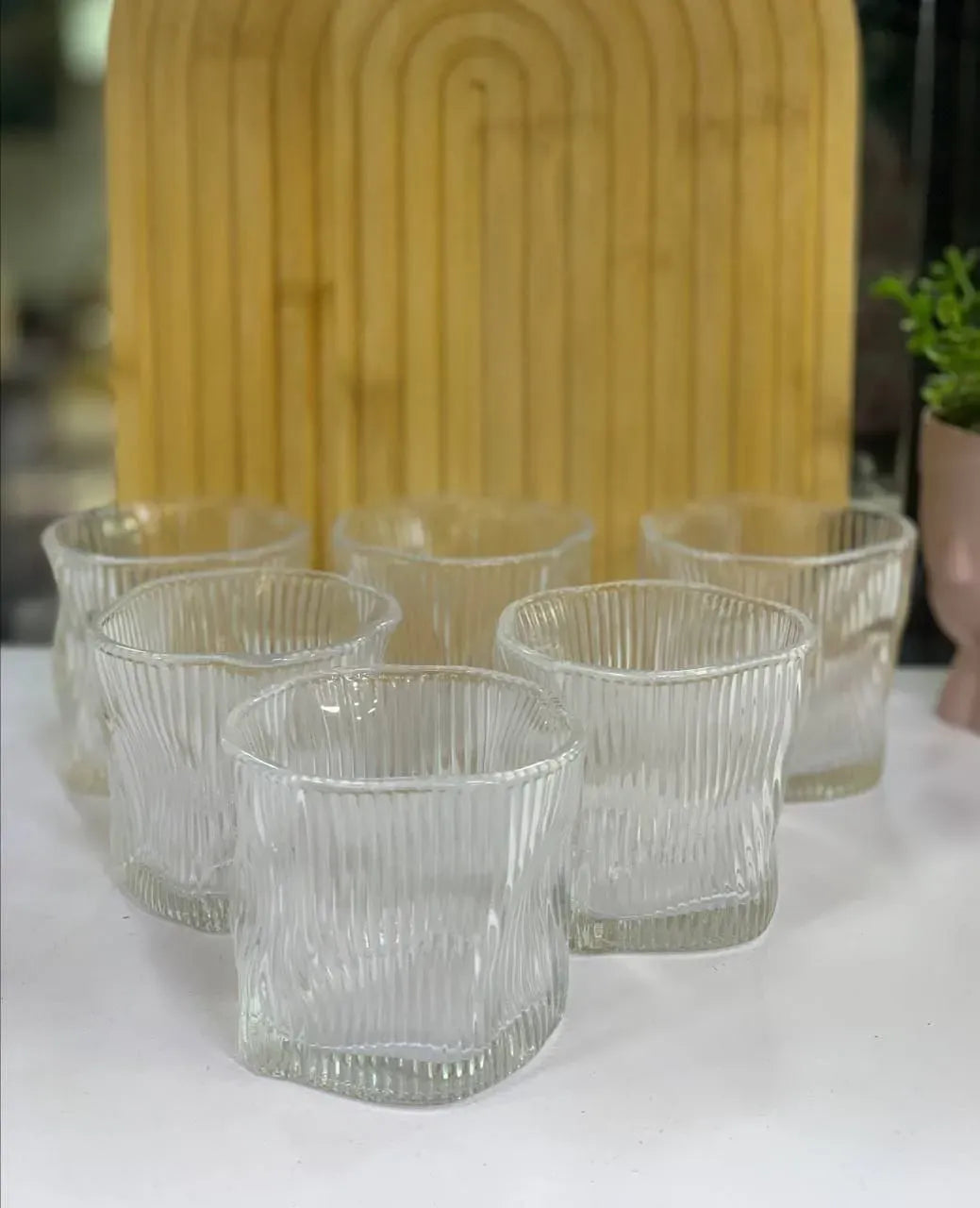 Wavy Glass Cups Set