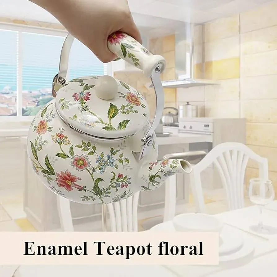 Floral Enamel Kettle