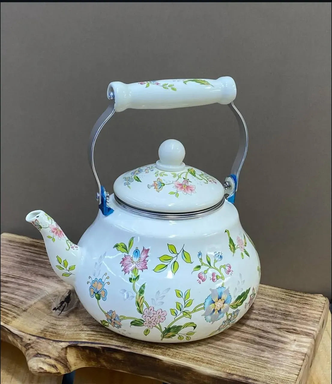 Floral Enamel Kettle