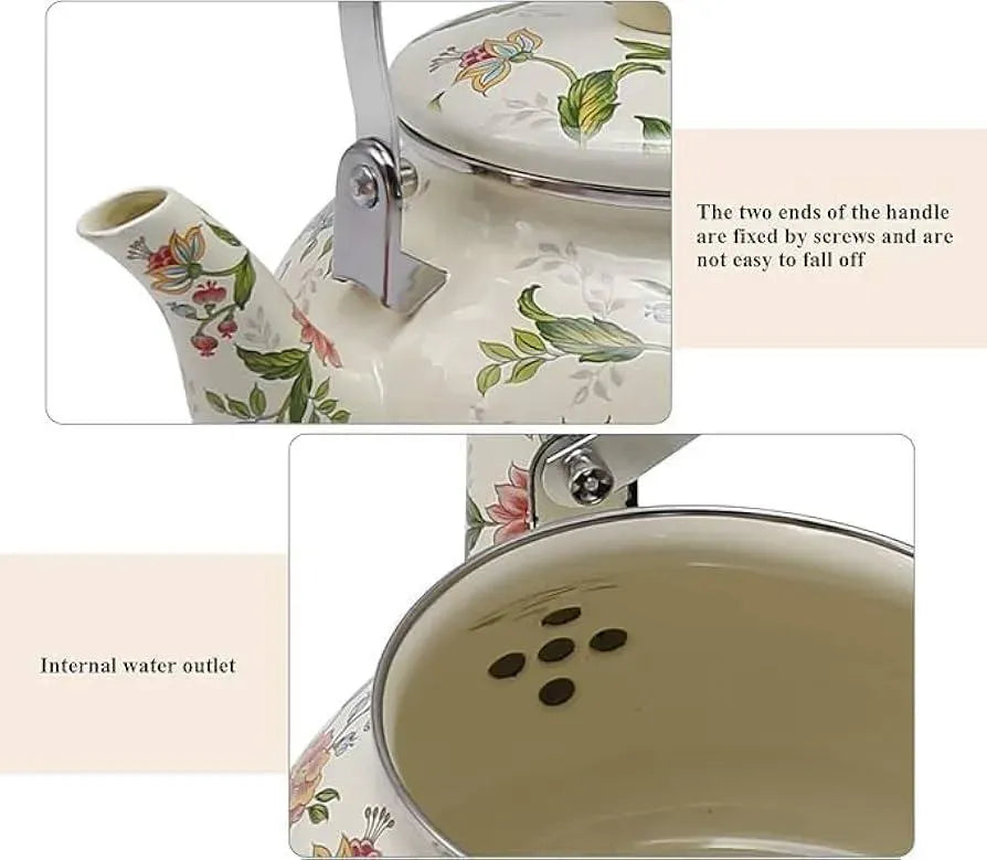 Floral Enamel Kettle