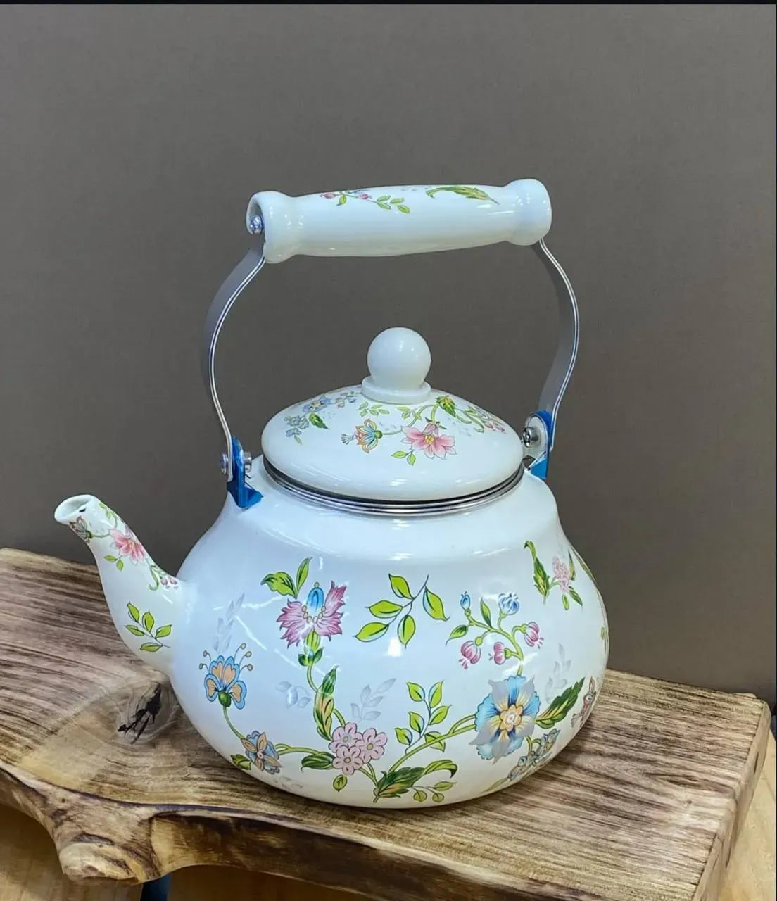 Floral Enamel Kettle