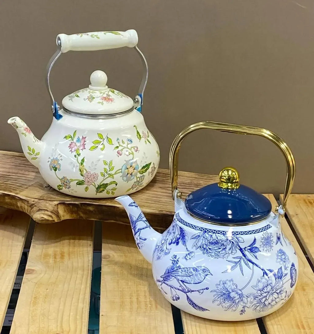 Floral Enamel Kettle
