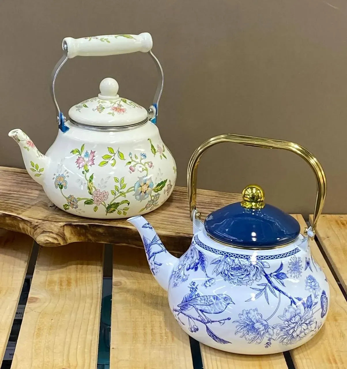 Floral Enamel Kettle