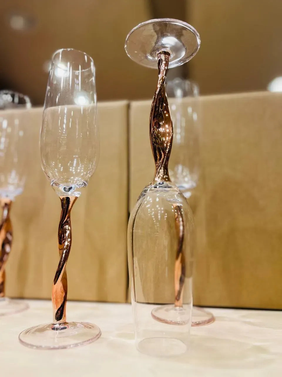 Rose Gold Twisted Cups