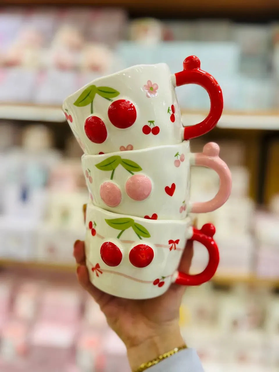 Cherry Porcelain Mugs