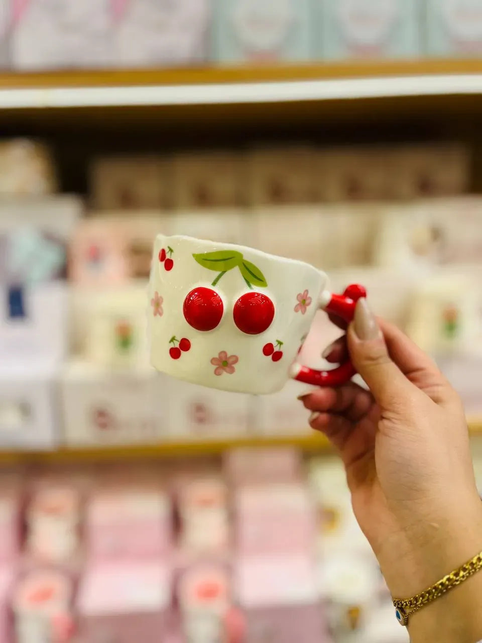 Cherry Porcelain Mugs