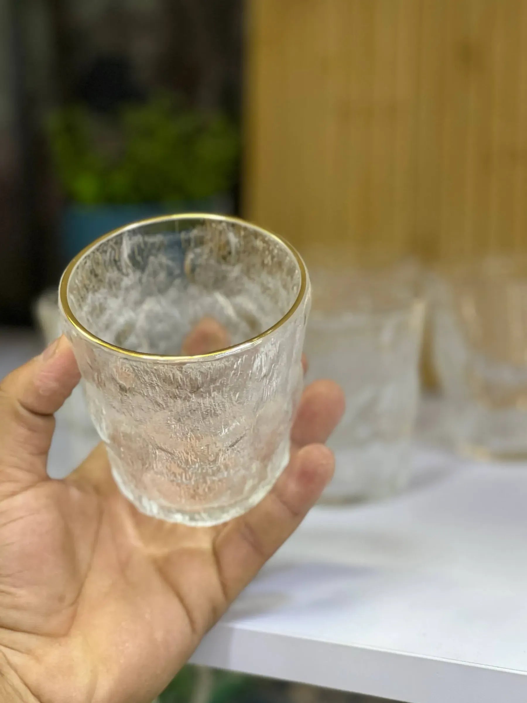 Gold Textured Glass Set