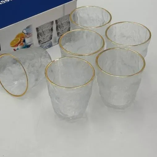 Gold Textured Glass Set