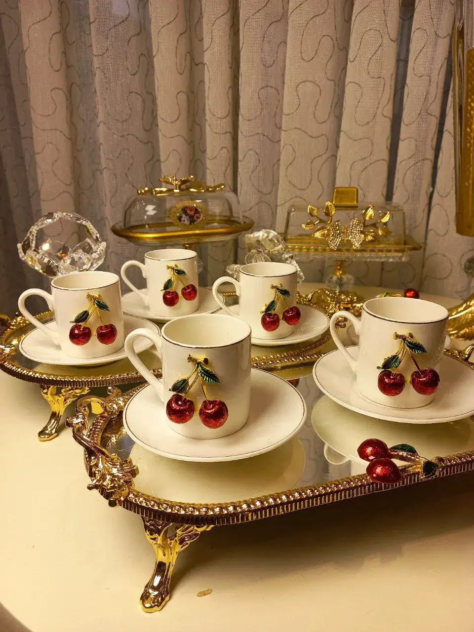 Cherry Elegance Coffee Set