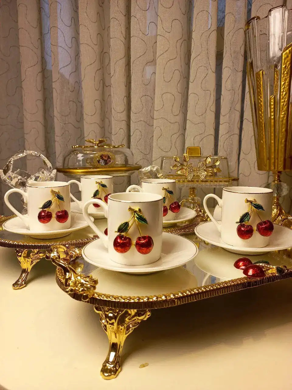 Cherry Elegance Coffee Set