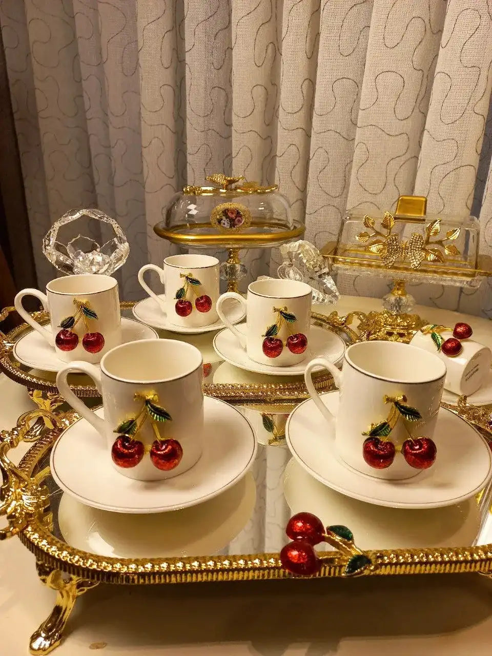 Cherry Elegance Coffee Set