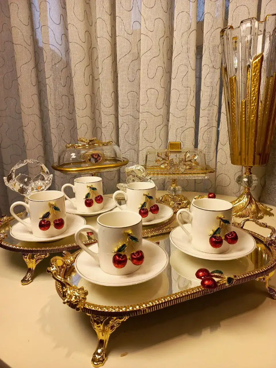 Cherry Elegance Coffee Set