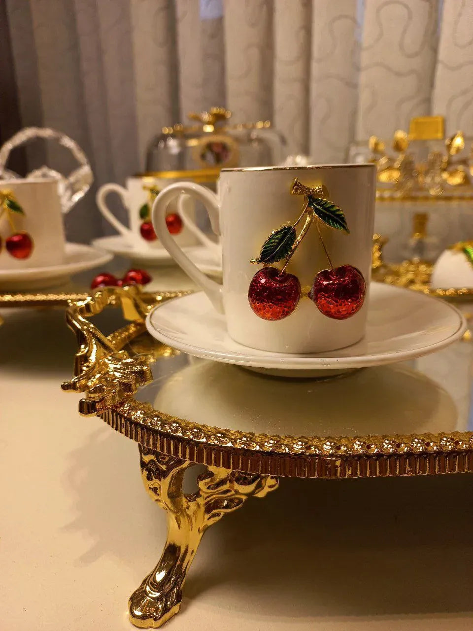 Cherry Elegance Coffee Set