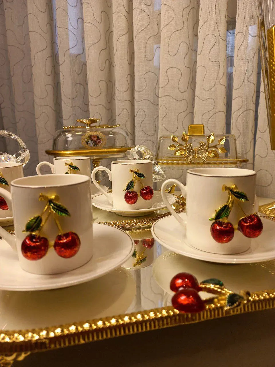 Cherry Elegance Coffee Set