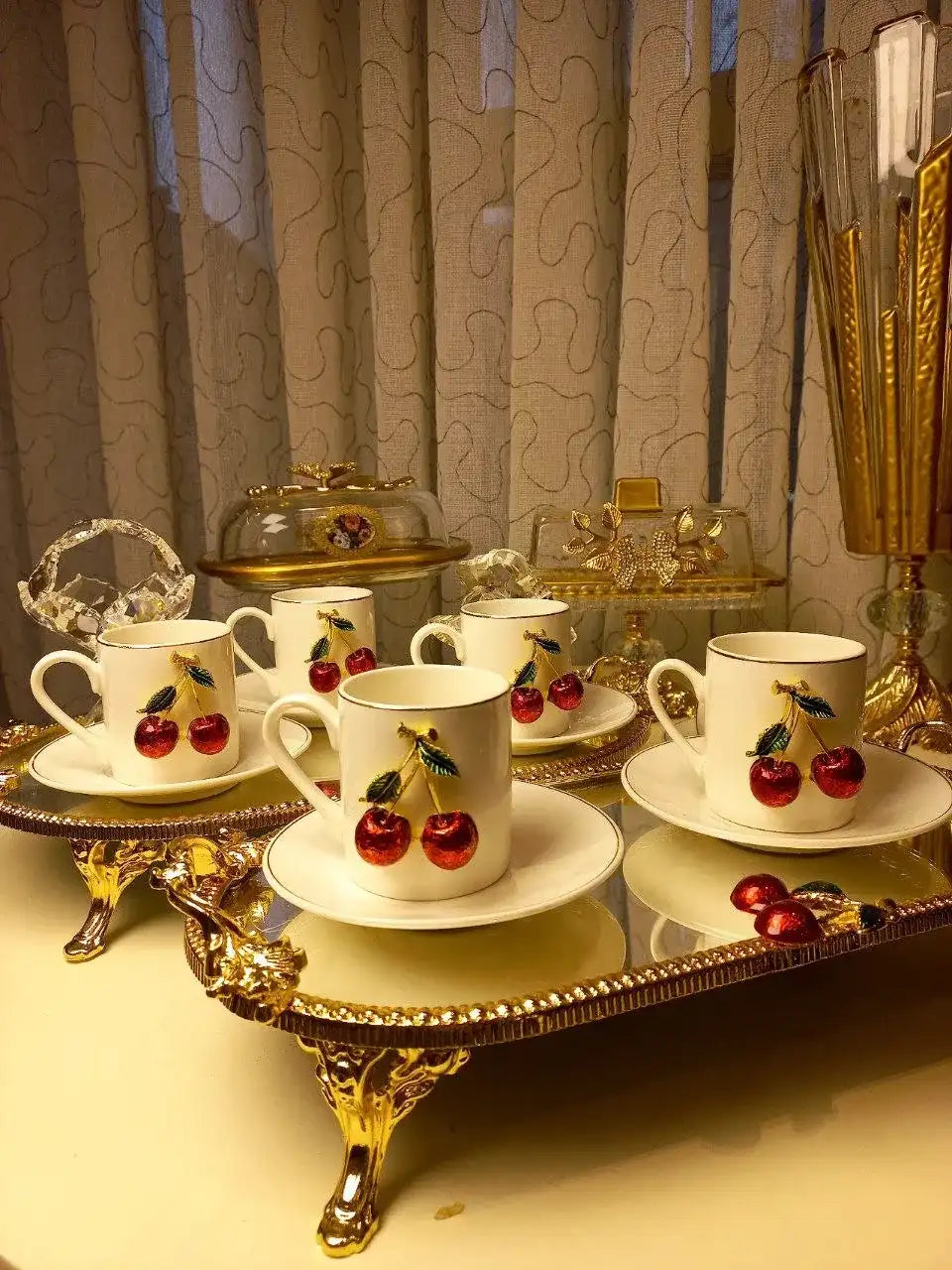 Cherry Elegance Coffee Set