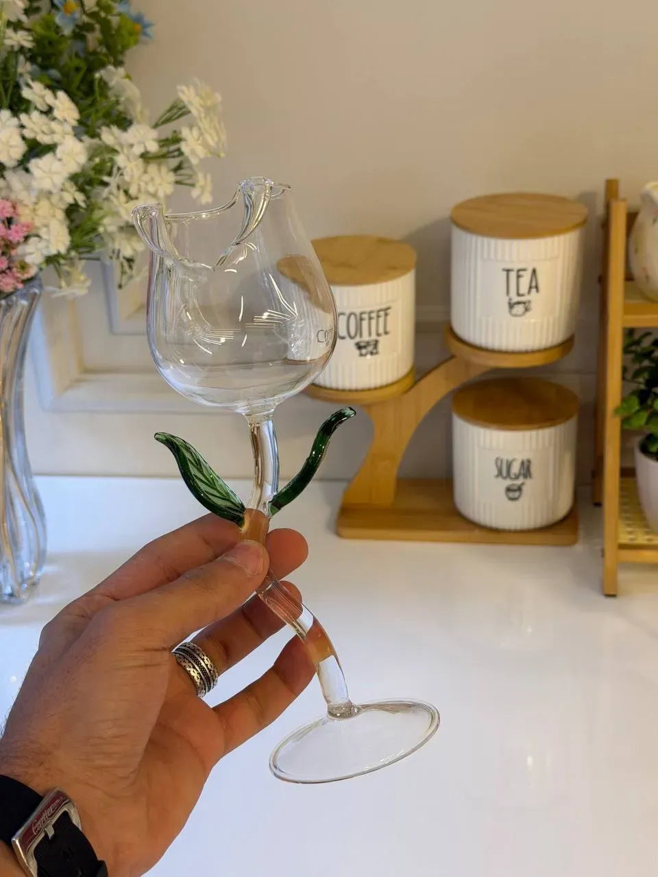 Pink Blossom Glass Cup
