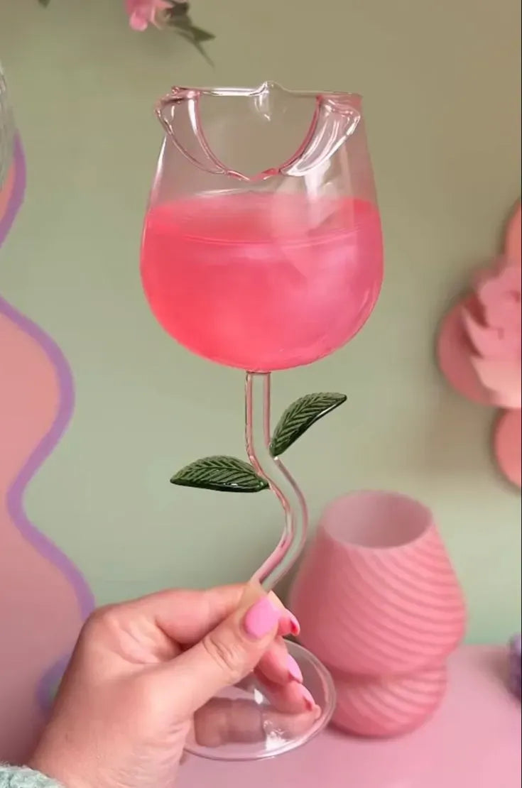 Pink Blossom Glass Cup