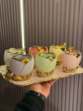 Floral Gold Dessert Set