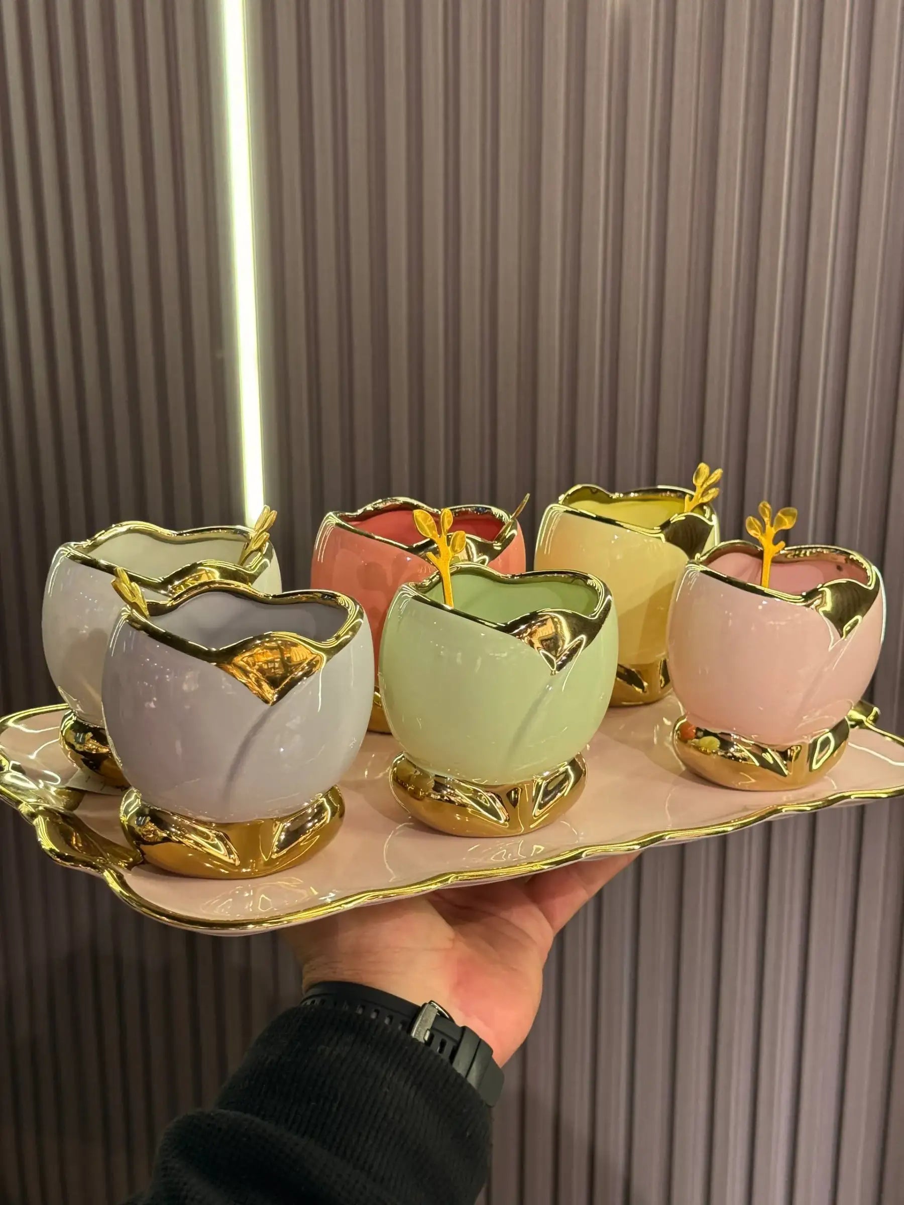 Floral Gold Dessert Set