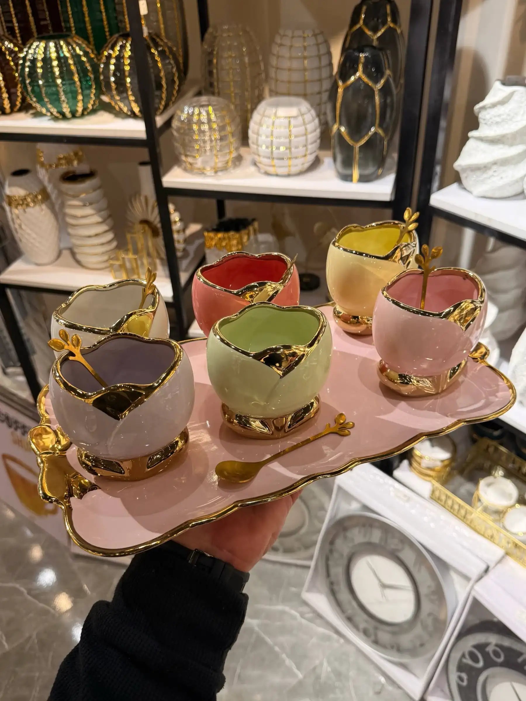Floral Gold Dessert Set