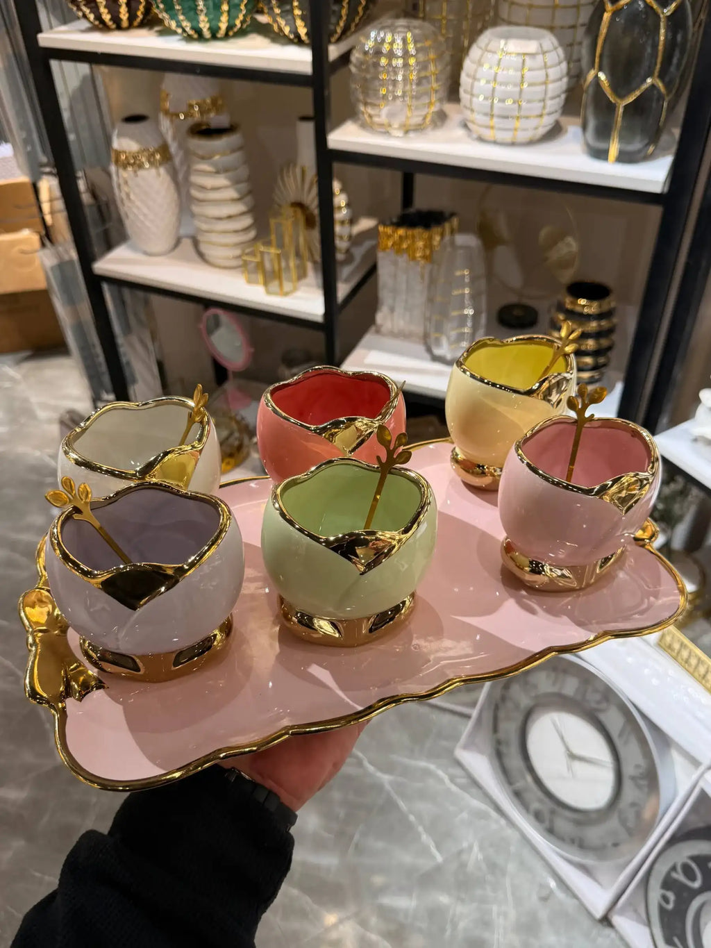 Floral Gold Dessert Set