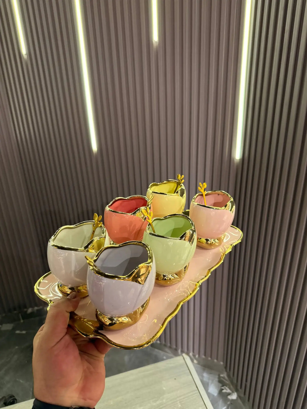 Floral Gold Dessert Set