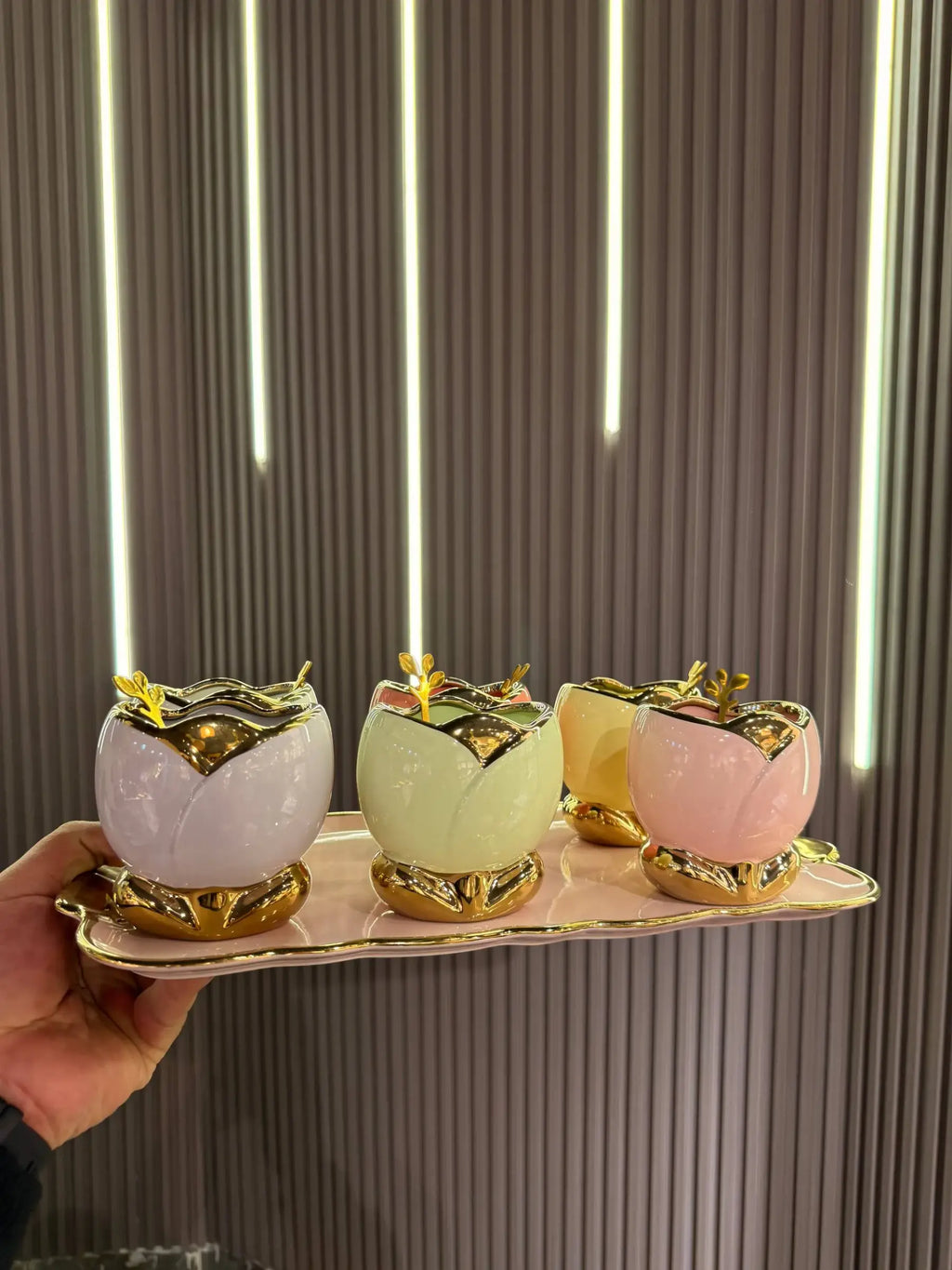 Floral Gold Dessert Set