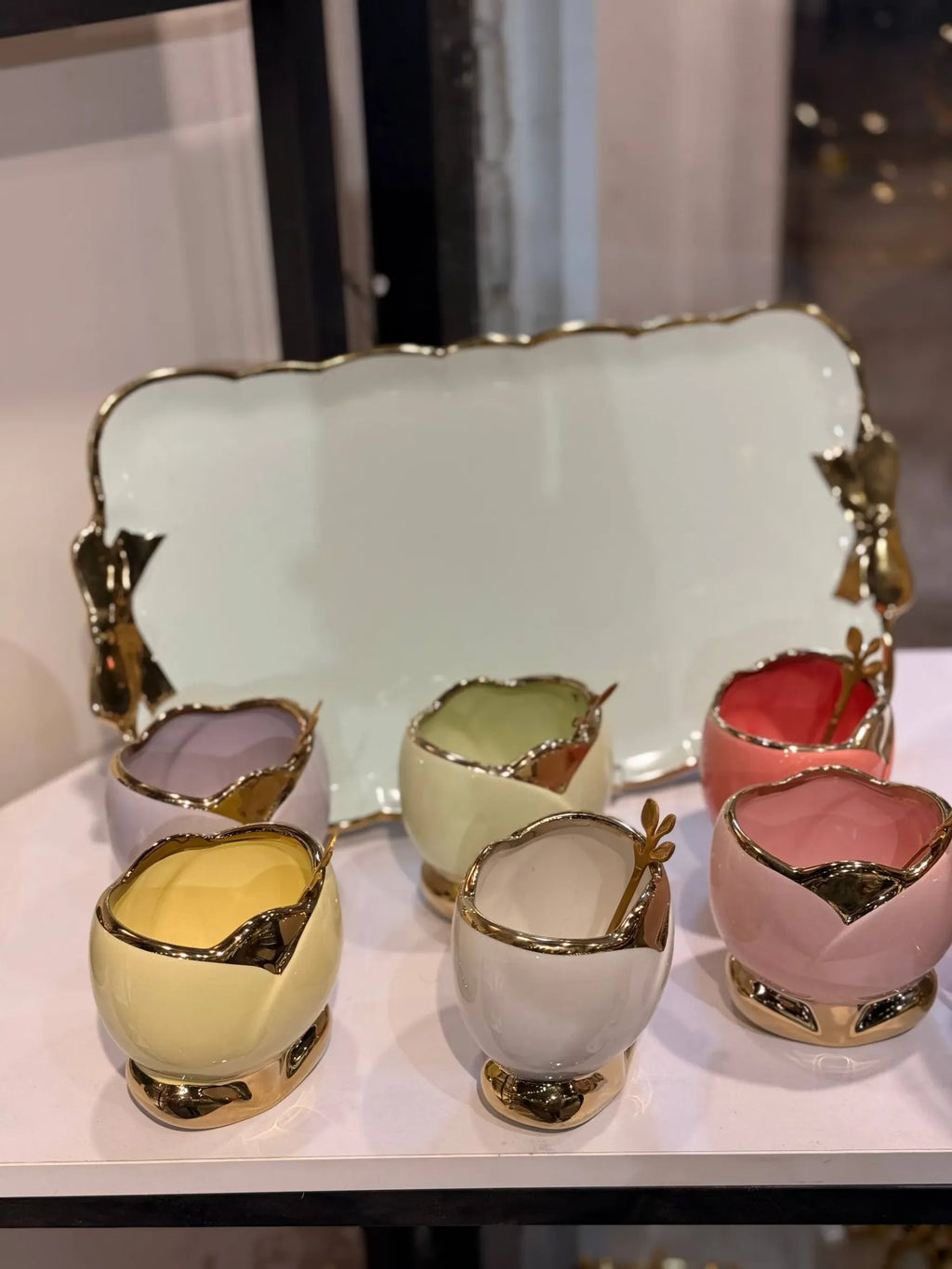 Floral Gold Dessert Set