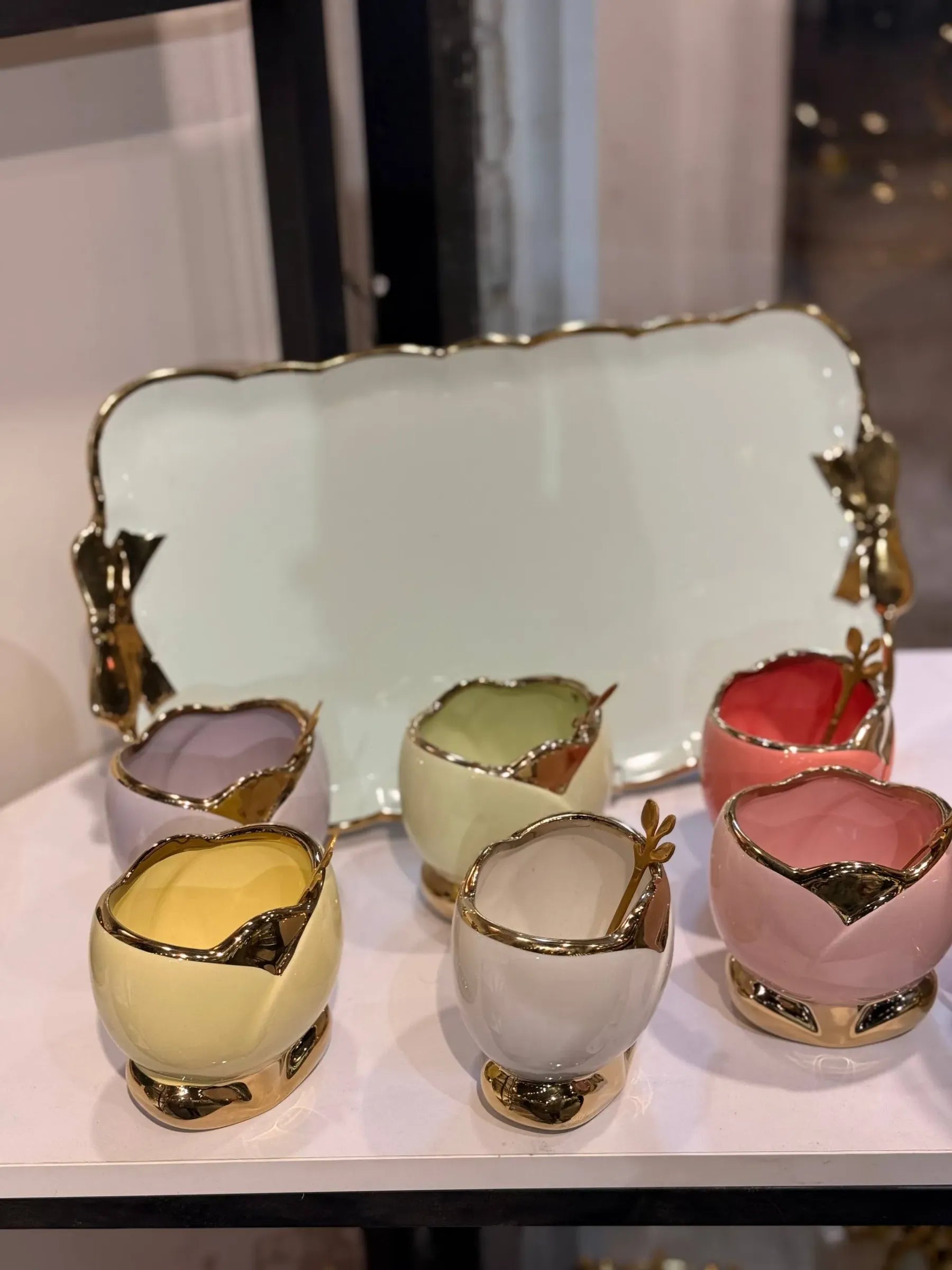 Floral Gold Dessert Set