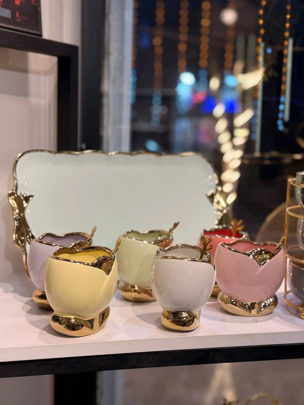 Floral Gold Dessert Set