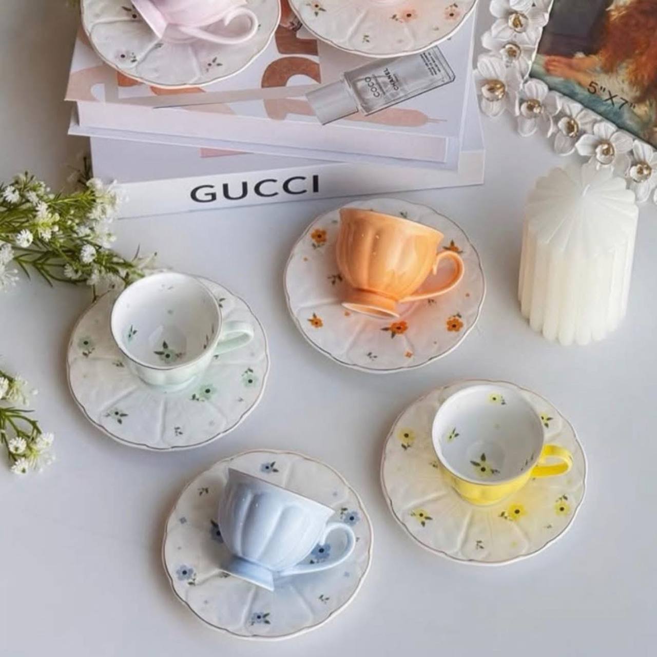 Elegant Pastel Garden Tea Set