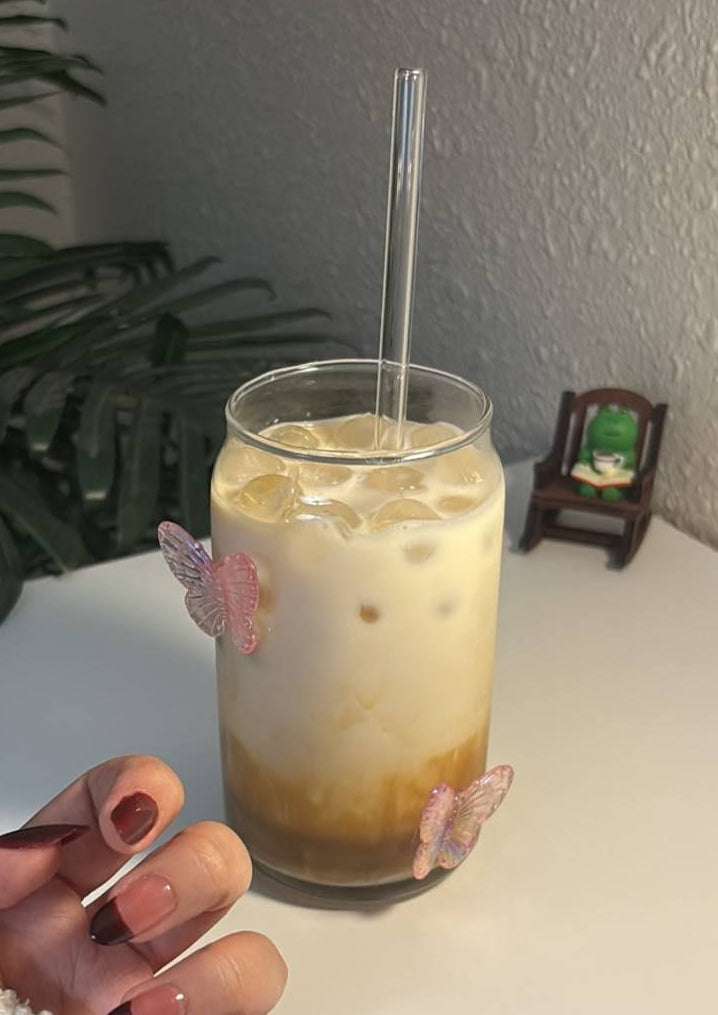 Dreamy Butterfly Glass Tumbler