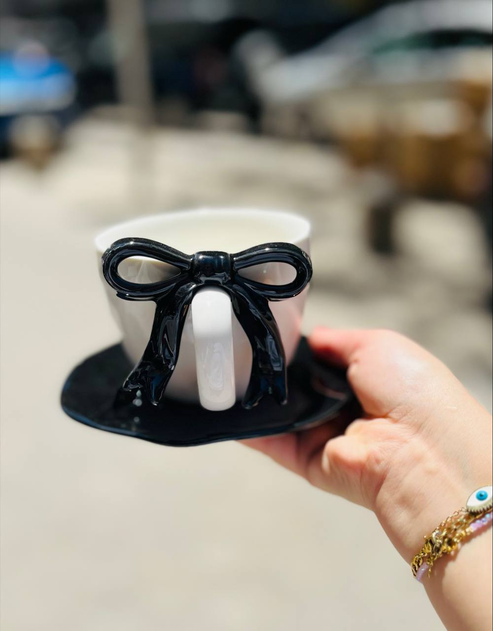 Pearl Coquette Bow Teacup