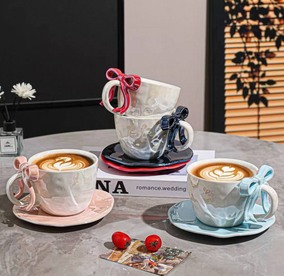 Pearl Coquette Bow Teacup