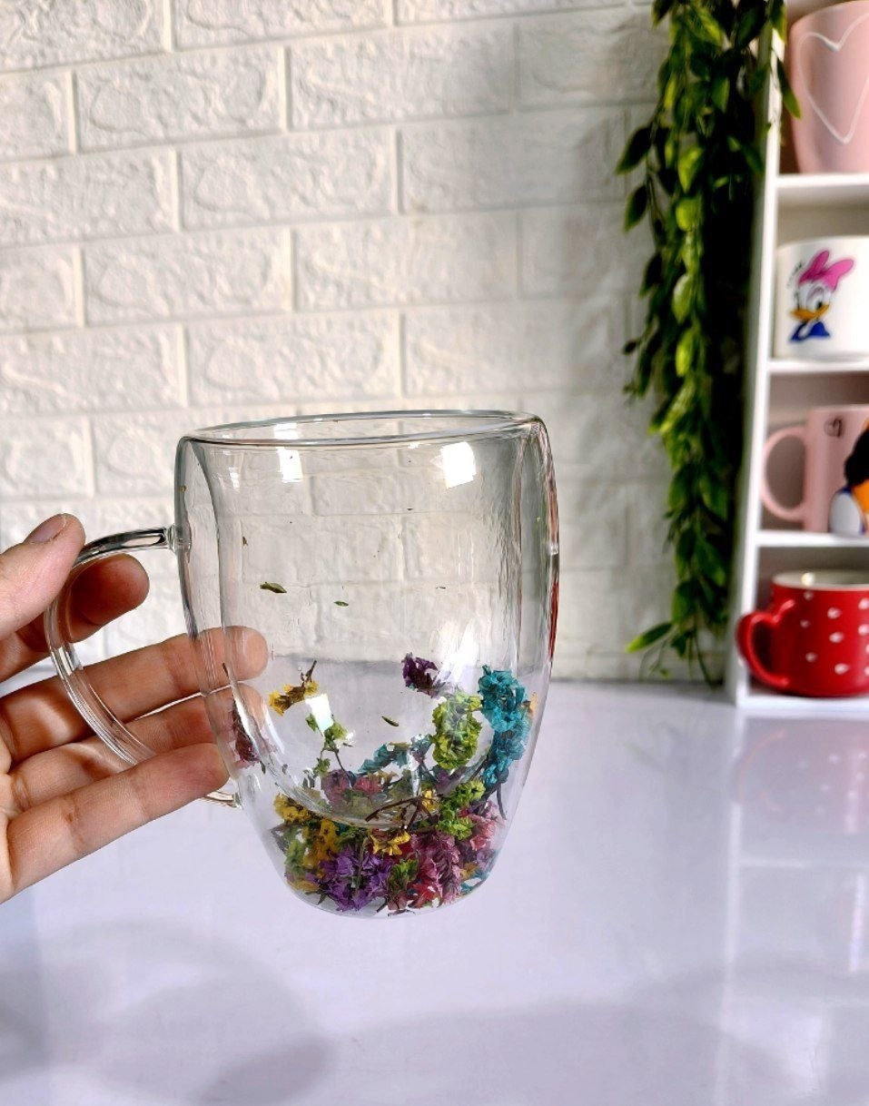 Botanical Double-Wall Glass Mug
