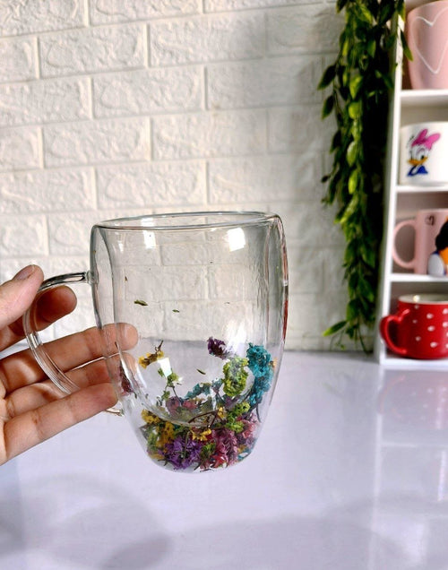 Botanical Double-Wall Glass Mug