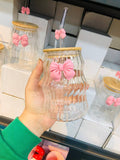 Blush Bow Iced Glass