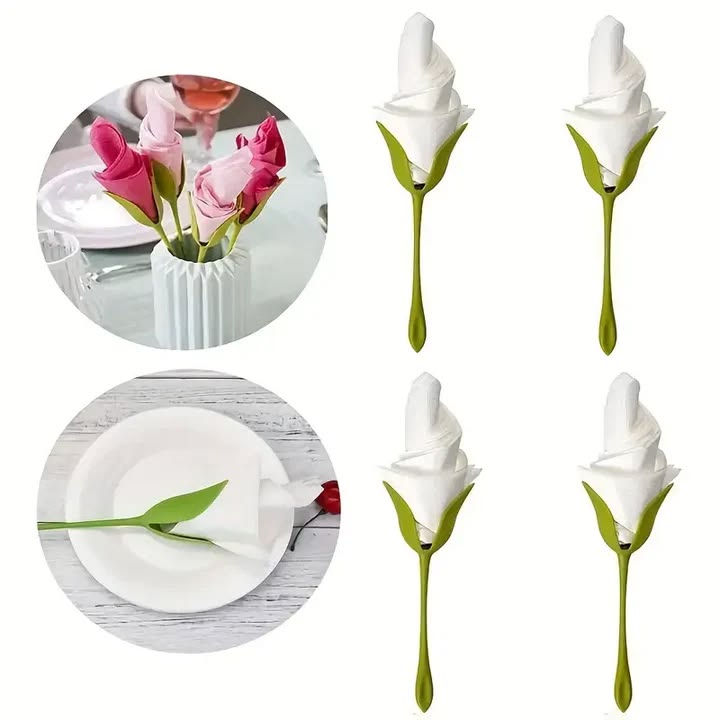 Elegant Tulip Napkin Holders 4 pieces