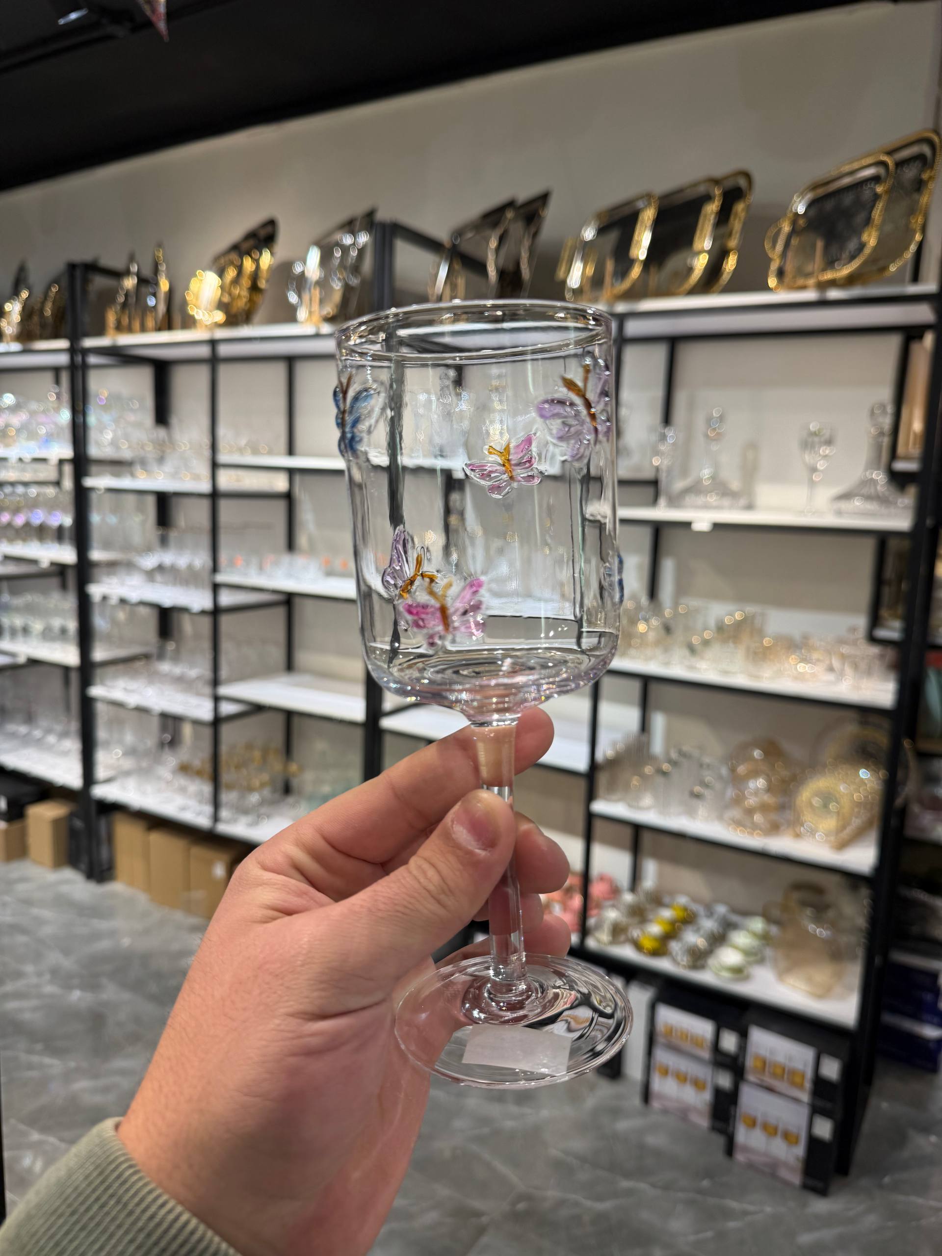 Enchanted Butterfly Glass Flute set